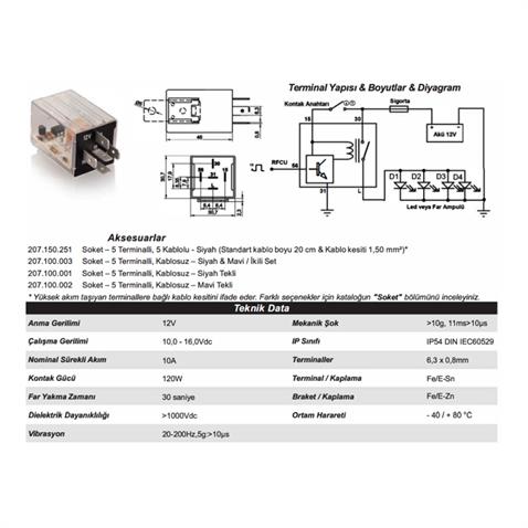 ELO 12V UĞURLAMA KARŞILAMA AYDINLATMA RÖLESİ (FOLLOW ME HOME)
