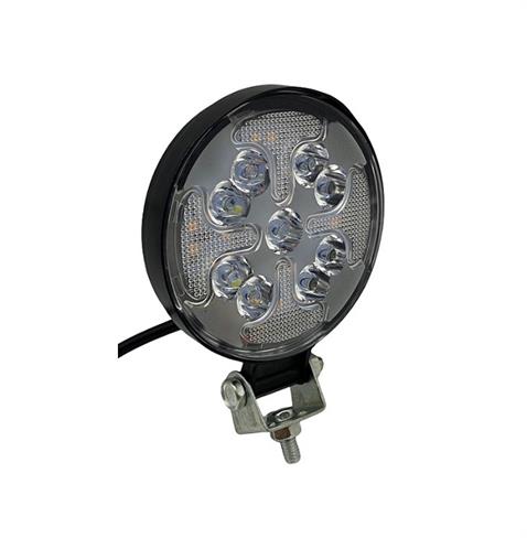 12V-24V LAMBA 9 LEDLİ 18W BEYAZ-SARI (ÇAKARLI) YUVARLAK MOTOSİKLET-UNIVERSAL