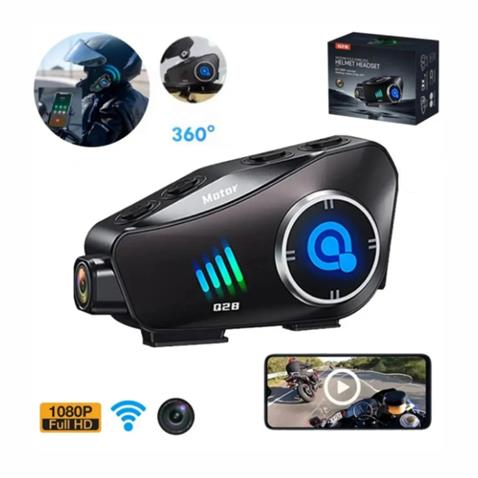 MOTOSIKLET KASK BLUETOOTH KULAKLIK (INTERCOM) (SU GEÇİRMEZ) (KAMERALI) (HD1080P)