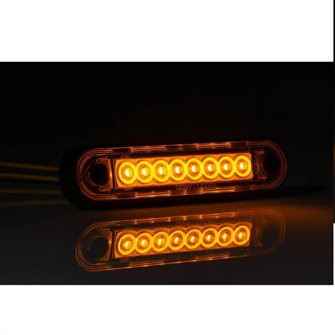 FRISTOM 12V-36V PARMAK LAMBA 8-LEDLİ KABLOLU (SARI) (120*28 MM) E9