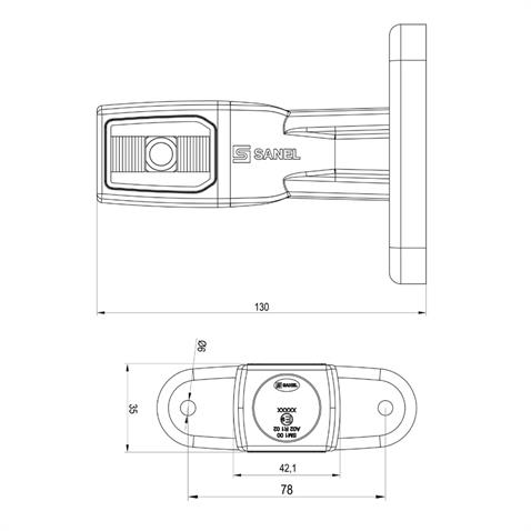 SANEL 12V-24V DORSE DIŞ İŞARET BOYNUZ LAMBASI KISA (LEDLİ) SARI-KIRMIZI-BEYAZ