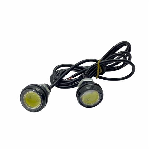 12V GÜNDÜZ SÜRÜŞ-AYNA ALTI LED BEYAZ (MERCEKLİ) (9/22 MM) (2 AD)
