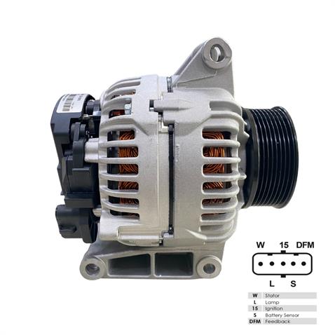 24V ALTERNATÖR DİNAMO 150 A (5 FİŞ SOKETLİ) (W-L-15-S-DFM) MERCEDES ATEGO/ACTROS/AROCS/AXOR