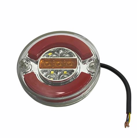 12V-24V STOP LAMBASI YUVARLAK (NEON LEDLİ) (4 FONKSİYONLU) (KIRMIZI-BEYAZ-SARI) (98*21 MM)