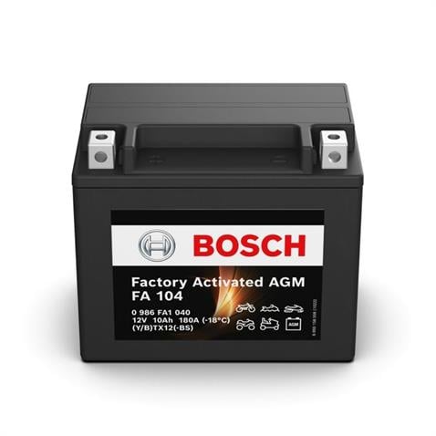 BOSCH 12V 10 AH MOTOSİKLET AKÜSÜ AGM 180 A (EN) (150*87*130 MM) (FA104) (YTX12-BS) (BTX12-BS)