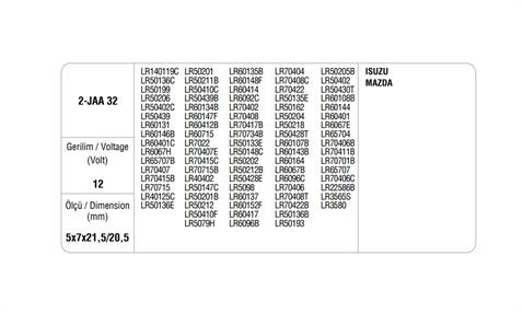 12V ALTERNATÖR KÖMÜRÜ HITACHI TİPİ (NIPPON DENSO TİPİ) (2 AD)