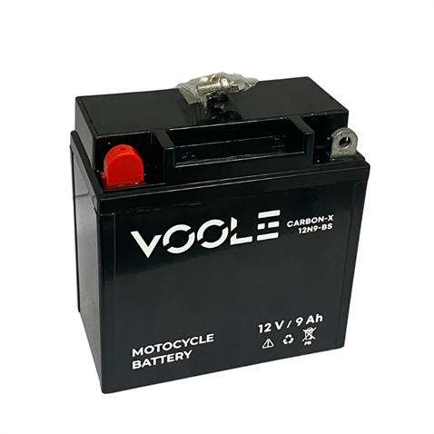 VOOLE 12V 9 AH MOTOSİKLET AKÜSÜ CARBON-X (136*76*134 MM) (12N9-BS) (+/-) ** TERS ** 