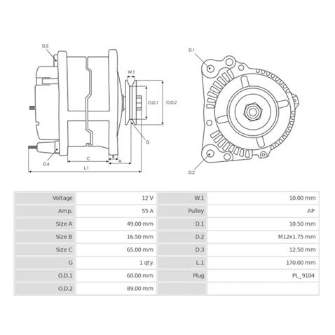 12V ALTERNATÖR DİNAMO MAKO TİPİ YM 75 A FIAT-STEYR-TÜMOSAN TRAKTÖR