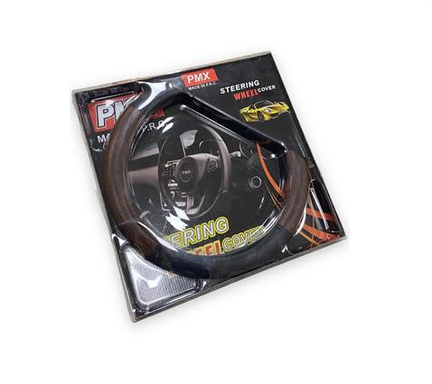 DİREKSİYON KILIFI SİYAH-KAHVERENGİ (LÜX) (SUNİ DERİ) (38 CM)