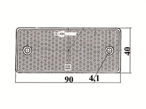 DİKDÖRTGEN REFLEKTÖR KIRMIZI DELİKLİ (90*40 MM)