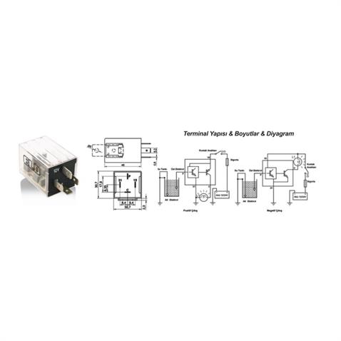 ELO 12V SU SEVİYE İKAZ RÖLESİ (4 UÇLU) 