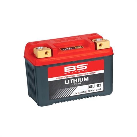 BS BATTERY 12V 3.0 AH MOTOSİKLET AKÜSÜ (LITHIUM IRON-LIFEPO4) 36Wh 210 A (EN) (134*65*92) BSLİ-03