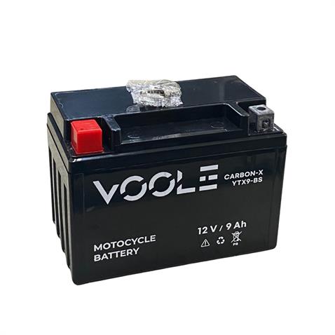 VOOLE 12V 9 AH MOTOSİKLET AKÜSÜ CARBON-X (150*87*105 MM) (YTX9-BS)