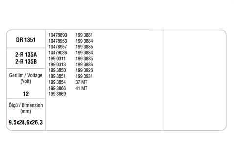 CAT.MARŞ KÖMÜRÜ DELCO 12V 37MT (4 AD)