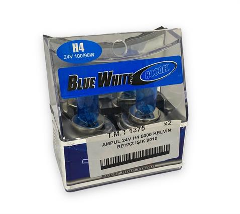 T.M.T 24V H4 AMPUL 100/90W P43T 8000K BEYAZ IŞIK (2 AD)