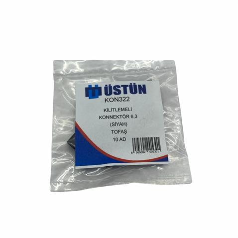 TEKLİ KONNEKTOR KİLİTLEMELİ (FİŞ KILIFI) STANDART 6.3 MM (SİYAH) (10 AD)