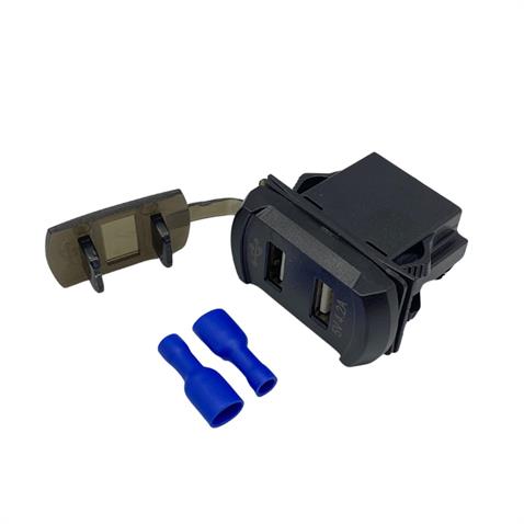 12V-24V DİJİTAL VOLTMETRE+ŞARJ CİHAZLI (USB X 2) (4.2A) (ANAHTAR TİPİ) (KIRMIZI IŞIK)