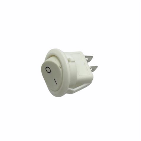 TUŞLU ANAHTAR YUVARLAK BEYAZ (2 FİŞ) (ON-OFF) (16A 250V / 20A 125V AC) (20 MM)