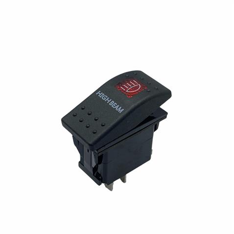 TUŞLU ANAHTAR IŞIKLI KIRMIZI FAR (3 FİŞ) (TEK DEVRE) (12V 20A DC/24V 10A DC) MARİN