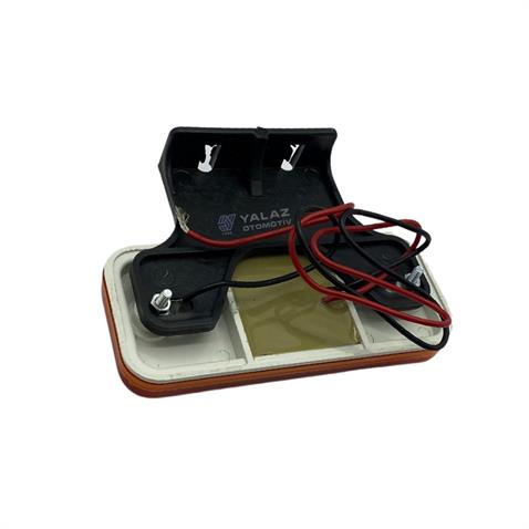 24V YAN SİNYAL LAMBASI DORSE SİDE MARKER SARI (12 LEDLİ-OK İŞARETLİ) (106*45 MM)