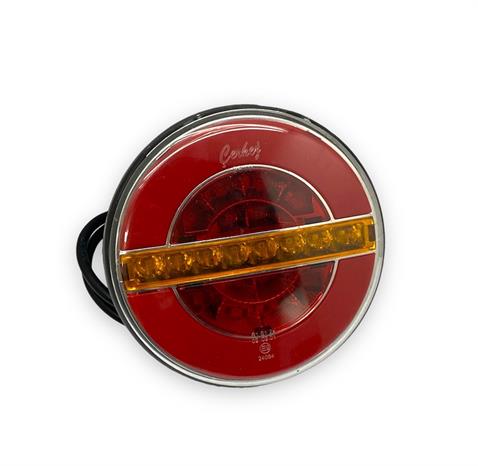 ÇERKEZ 12V-24V STOP LAMBASI YUVARLAK (NEON LEDLİ) (KAYAR SİNYALLİ) (SARI-KIRMIZI) (139*31 MM) E9