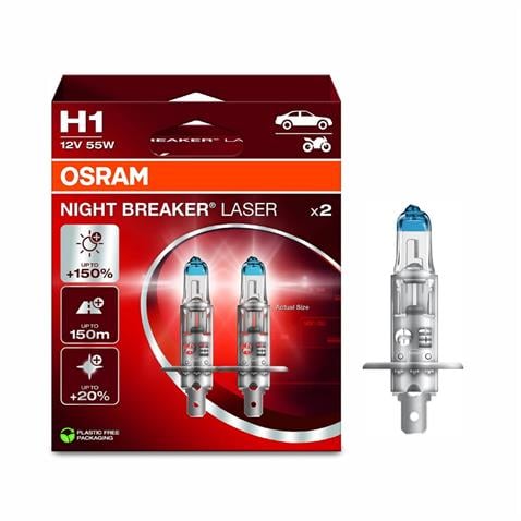 OSRAM 12V H1 AMPUL 55W +%150 FAZLA IŞIK 4200K NIGHT BREAKER LASER (2 AD)