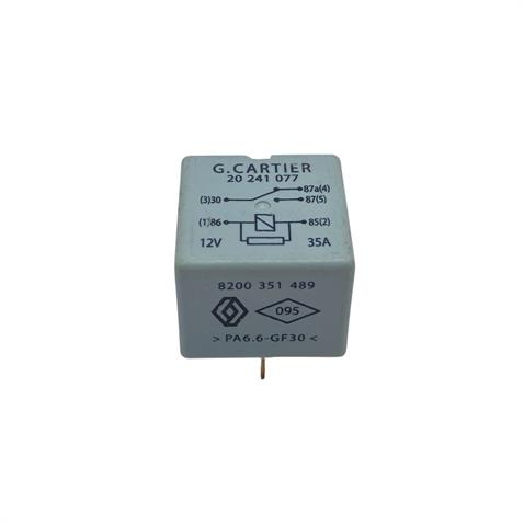G.CARTIER 12V RÖLE 5 UÇLU 35 A (ÇİFT PLATİN) (DİRENÇLİ) (GRİ) (30-85-86-87-87a) OEM