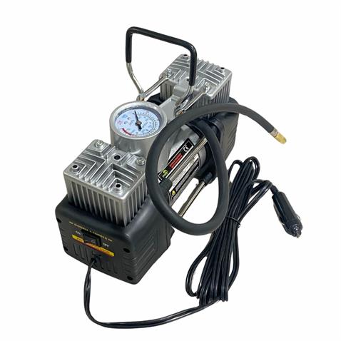 12V LASTİK ŞİŞİRME HAVA KOMPRESÖRÜ METAL ÇİFT PİSTONLU 150 psi (TAMİR KİTLİ)
