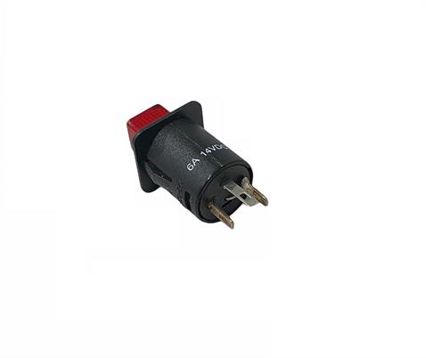 12V BUTON PLS (KALICI) (ON-OFF) (3 FİŞLİ) (12 MM) KARE 6 A KIRMIZI IŞIKLI
