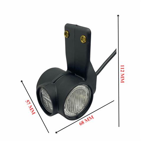 ASPOCK 12V-30V BOYNUZ TAKOZ LAMBASI KISA (LEDLİ) SARI-KIRMIZI-BEYAZ SOL