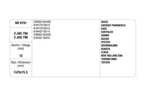 MARŞ KÖMÜRÜ NIKKO TİPİ-NIPPON DENSO TİPİ (4 AD)
