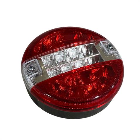 12V STOP LAMBASI YUVARLAK (LEDLİ) (3 FONKSİYONLU) (KIRMIZI-BEYAZ) (140*60 MM)