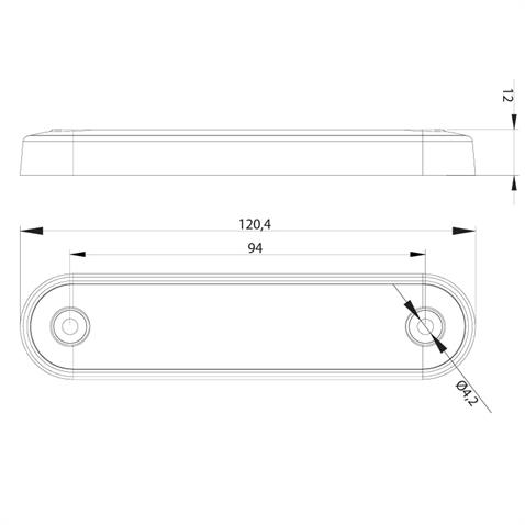 FRISTOM 12V-36V PARMAK LAMBA 8-LEDLİ KABLOLU (ŞEFFAF-KIRMIZI) (120*28 MM) E9