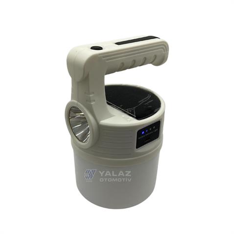 EL FENERİ-ÇALIŞMA LAMBASI LEDLİ (USB ŞARJLI) (ULTRA PARLAK GÜÇLÜ LED) (BEYAZ) GÜNEŞ ENERJİLİ
