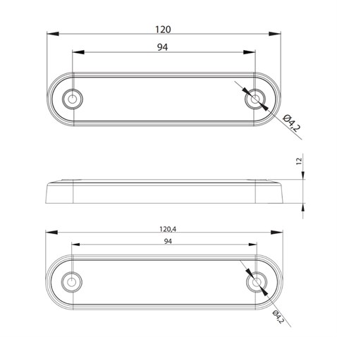 FRISTOM 12V-24V PARMAK LAMBA 8-LEDLİ KIRMIZI (120*12 MM) E9