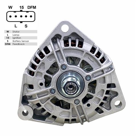 24V ALTERNATÖR DİNAMO 100 A (5 FİŞ SOKETLİ) (W-L-15-S-DFM) MERCEDES AXOR/VARIO/ACTROS 2003 >