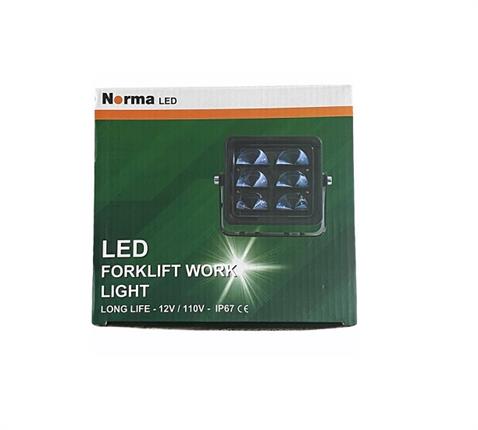 12V-110V LED SPOT LAMBA MERCEKLİ UZUN ÖMÜRLÜ (6 X 3W) (KIRMIZI ÇİZGİ U TİPİ) (130*118 MM) FORKLİFT