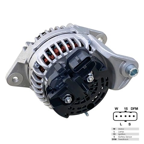 24V ALTERNATÖR DİNAMO BOSCH TİPİ 110 A (5 FİŞ SOKETLİ) (W-L-15-S-DFM) RENAULT-VOLVO