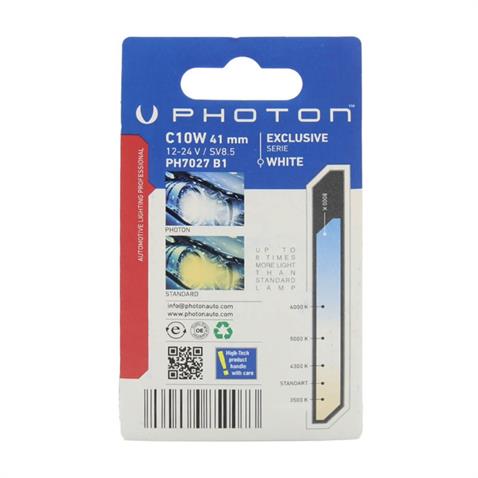 PHOTON 12V-24V SOFİT AMPUL 8 LEDLİ BEYAZ 7000K CANBUS EXCLUSIVE (41 MM) (1 AD)