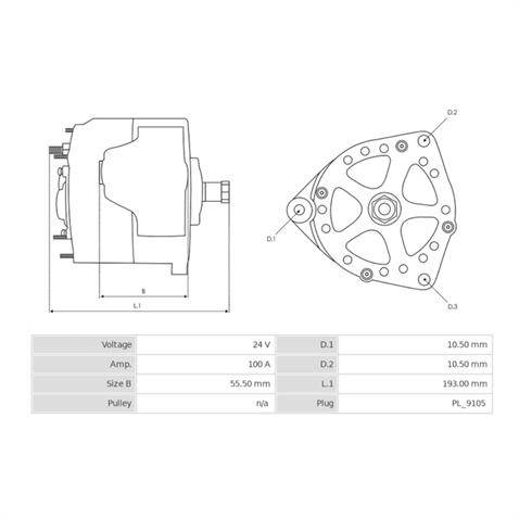 24V ALTERNATÖR DİNAMO ISKRA TİPİ 100 A