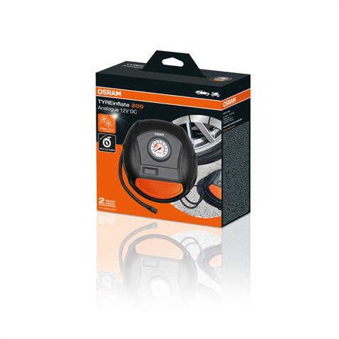 OSRAM 12V LASTİK ŞİŞİRME HAVA KOMPRESÖRÜ 120W (0-100 PSI / 0-6.9 BAR / 4.5 DK) (ANALOG)