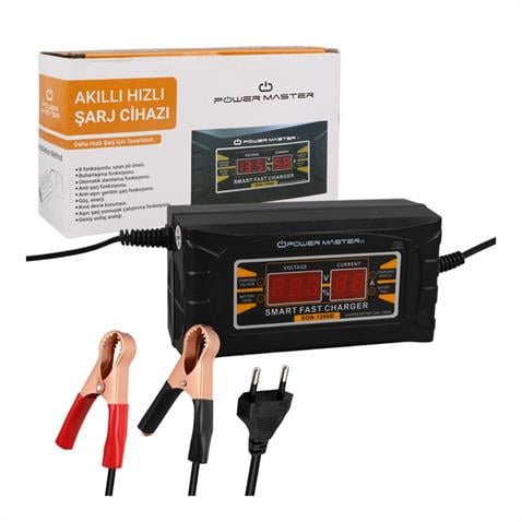 12V ŞARJ REDRESÖRÜ (AKILLI AKÜ ŞARJ CİHAZI) (VOLT-AMPER GÖSTERGELİ) OTOMATİK 6 A