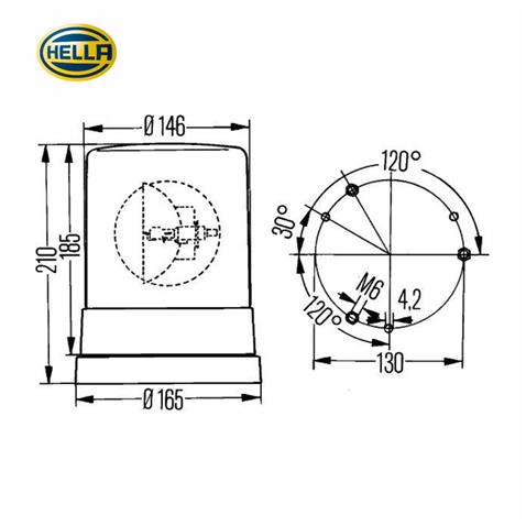 HELLA 24V DÖNER LAMBA KL 700 SARI (H1 AMPULLÜ)