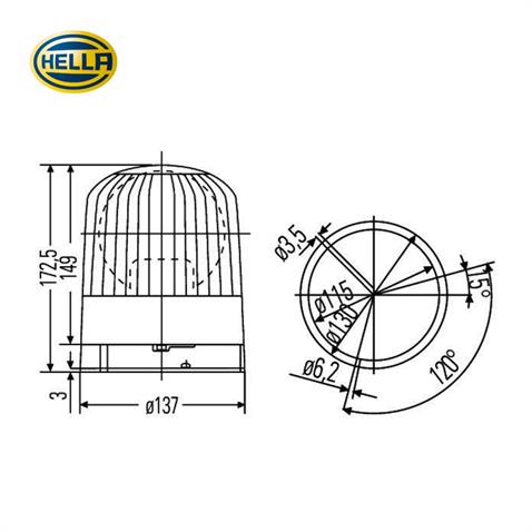 HELLA 12V DÖNER LAMBA JUNIOR SARI
