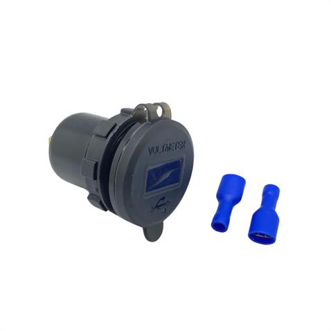 12V-24V DİJİTAL VOLTMETRE+ŞARJ CİHAZLI (USB X2) (3 A) (OFF-ON ANAHTARLIİ) (MAVİ IŞIK) (28 MM)