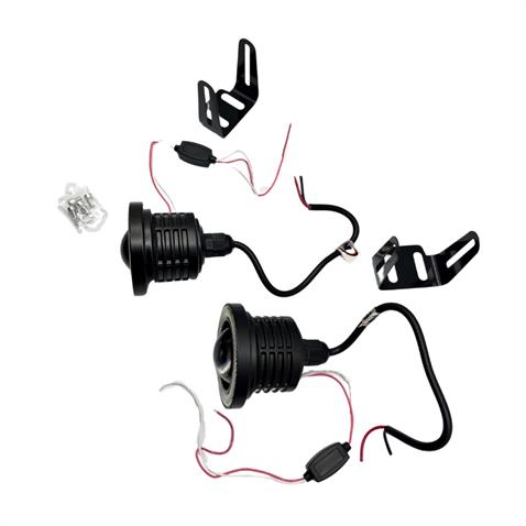 12V SİS LAMBASI MERCEKLİ BEYAZ YUVARLAK LED ANGEL TÜP 63 MM (2 AD)