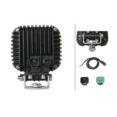 HELLA 12V-48V ÇALIŞMA LAMBASI 9 X 3W POWER LEDLİ KARE (S3000 LED) (103*100 MM) SARI 