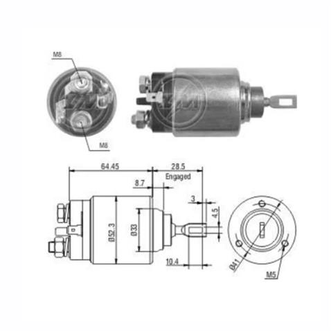 ZM 12V MARŞ OTOMATİĞİ BOSCH TİPİ İNCE GÖVDE SOL FİŞLİ UP