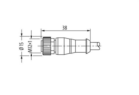 SENSÖR KABLOSU (KONNEKTÖRLÜ) M12 ERKEK/M12 DİŞİ (2 MT)