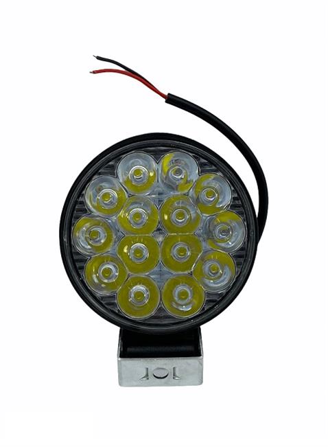 12V-24V OFF-ROAD MOTOSİKLET LAMBA YUVARLAK BEYAZ (14 X 3W POWER LEDLİ) (82*82 MM)